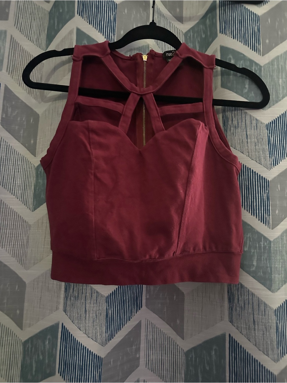 Rue 21 Burgundy Crop Top Size M